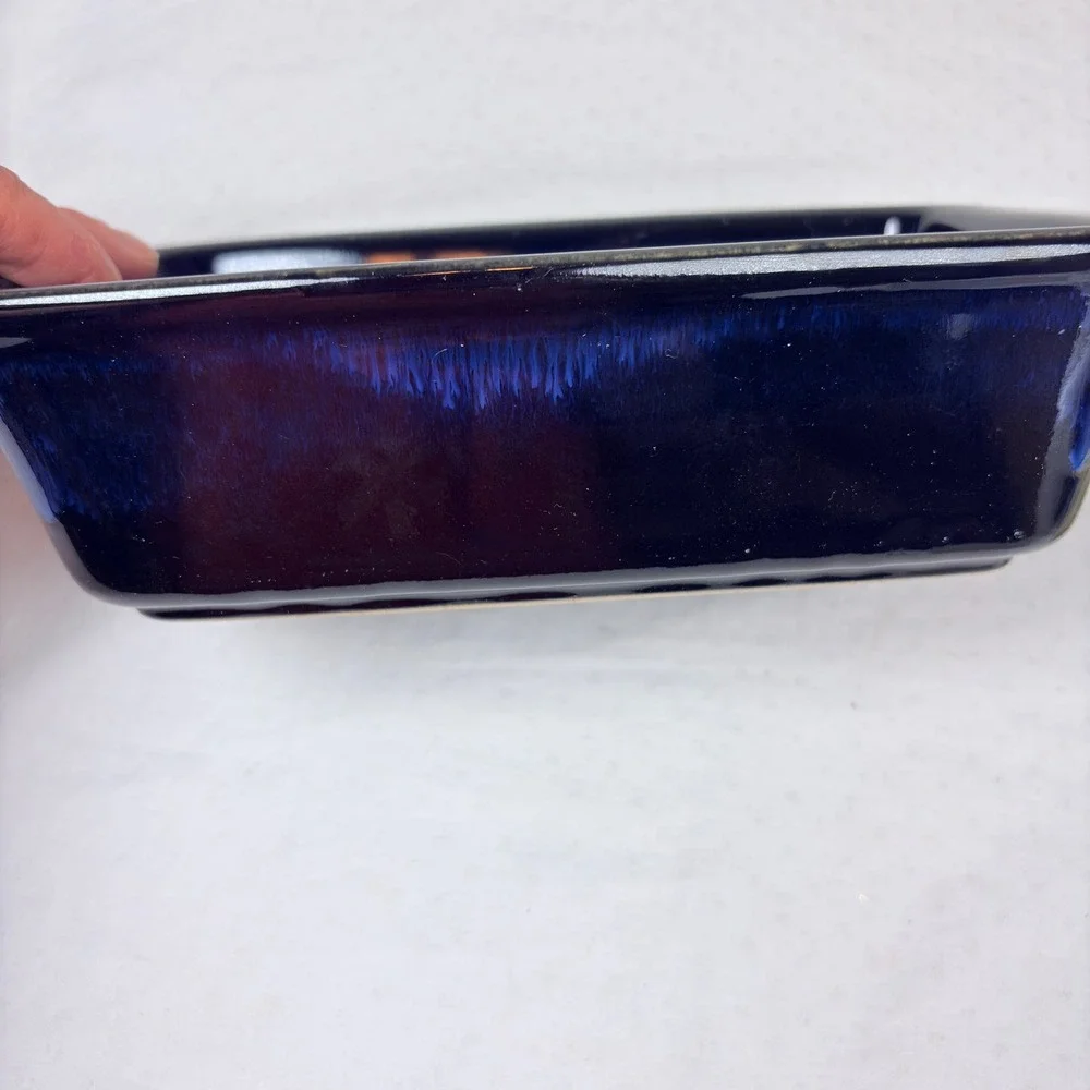 Basque Andalusian Blue Stoneware 10.5 Loaf Dish Ceramique  Glaze Pan New w/ Box